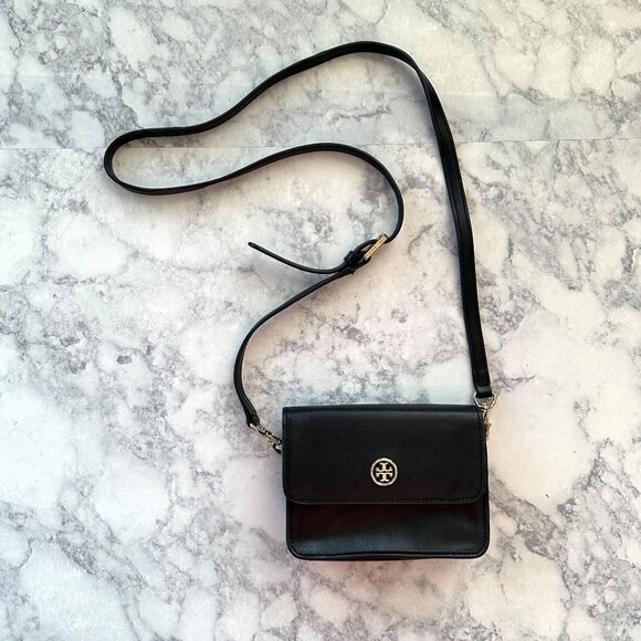 Tory Burch Robinson Mini Crossbody Bag in Black - Picture 2 of 12